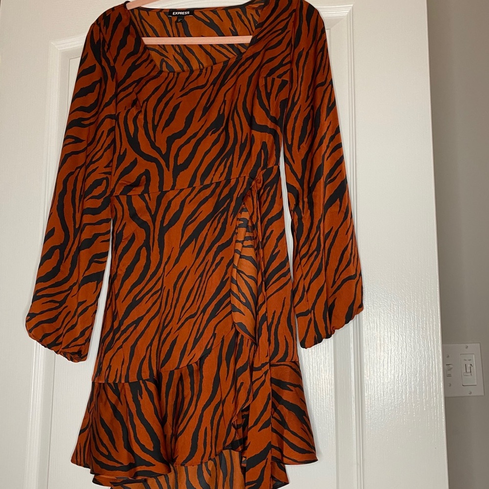 Red zebra print dress